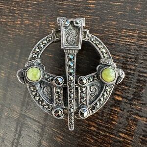 Vintage German 935 Silver Marcasite Brooch / Pendant – Made in Germany